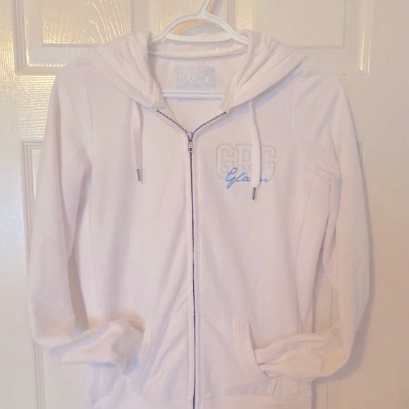 🤍GARAGE 🤍Medium white zipper hoodie . - Picture 8 of 11